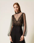 Body Twinset in Tulle e Pizzo