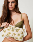 Pochette TwinSet in Canvas Stampa Palme