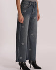 Jeans Wide Leg Cropped con Cuori Mimi Muà