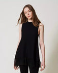 Top Lungo TwinSet con Volant in Tulle