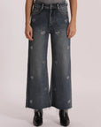 Jeans Wide Leg Cropped con Cuori Mimi Muà