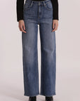 Jeans Wide Leg con Strass Trasparenti