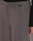 Pantalone Palazzo con Applicazione di Strass