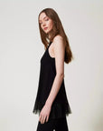 Top Lungo TwinSet con Volant in Tulle