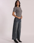 Jeans Wide Leg Cropped con Cuori Mimi Muà