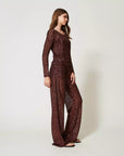 Pantaloni TwinSet in Tulle con Paillettes