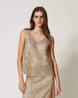 Top TwinSet Crochet Lamé
