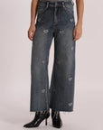 Jeans Wide Leg Cropped con Cuori Mimi Muà