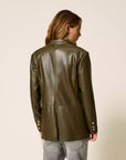 Giacca Blazer Twinset effetto Pelle