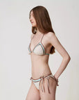 Bikini TwinSet Triangolo da Bagno e Tanga con Ricamo