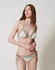 Bikini TwinSet Triangolo da Bagno e Tanga con Ricamo