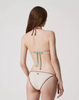 Bikini TwinSet Triangolo da Bagno e Tanga con Ricamo