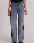 Jeans con Ricamo Floreale Mimi Muà