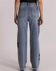 Jeans con Ricamo Floreale Mimi Muà