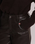 Pantalone Wide Leg in Simil Pelle