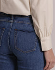 Jeans Flare con Ricamo Ondulato sulle Tasche Mimi Muà