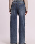 Jeans Wide Leg con Borchie e Strass sulle Tasche