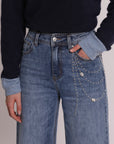 Jeans Palazzo con Applicazioni Mimi Muà