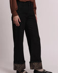 Jeans con Risvolto Animalier