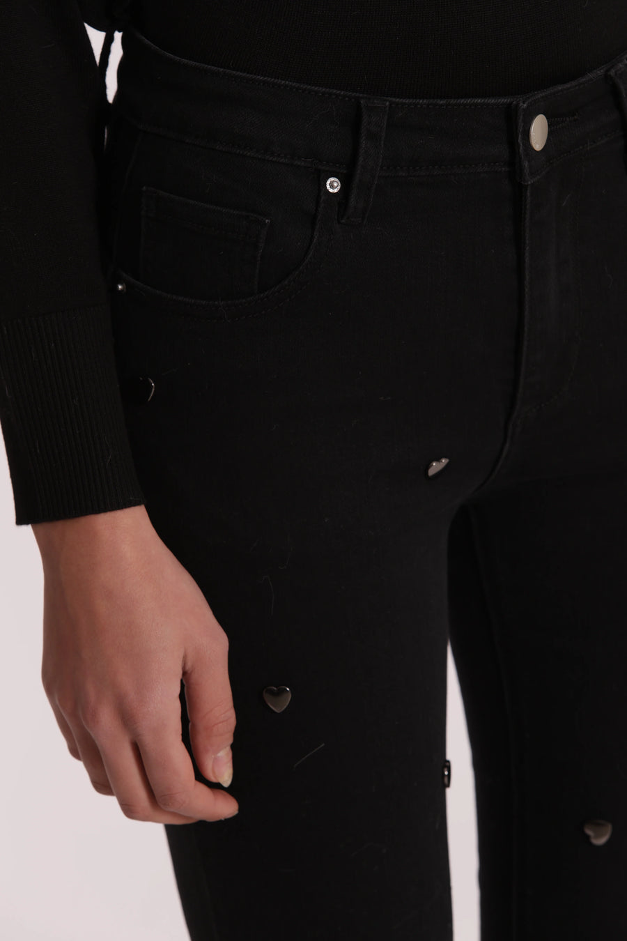 Jeans Flare con Borchie Cuore Mimi Muá