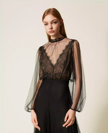 Body Twinset in Tulle e Pizzo