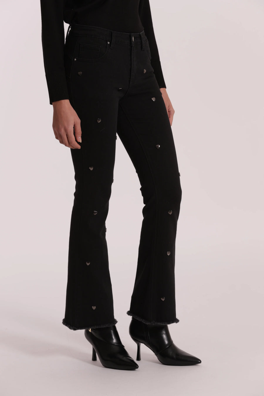 Jeans Flare con Borchie Cuore Mimi Muá