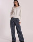 Jeans Palazzo in Jacquard Animalier