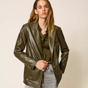 Giacca Blazer Twinset effetto Pelle