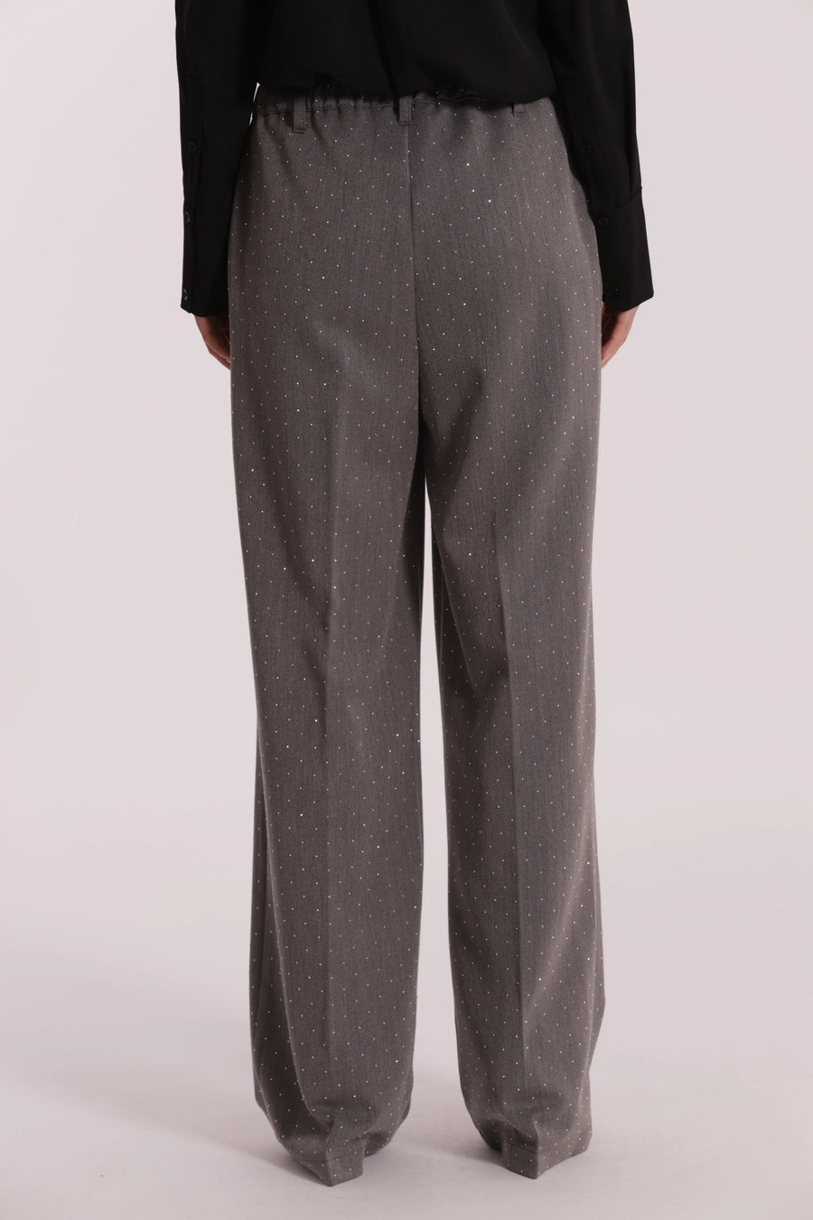 Pantalone Palazzo con Applicazione di Strass