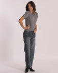 Jeans Wide Leg Cropped con Cuori Mimi Muà