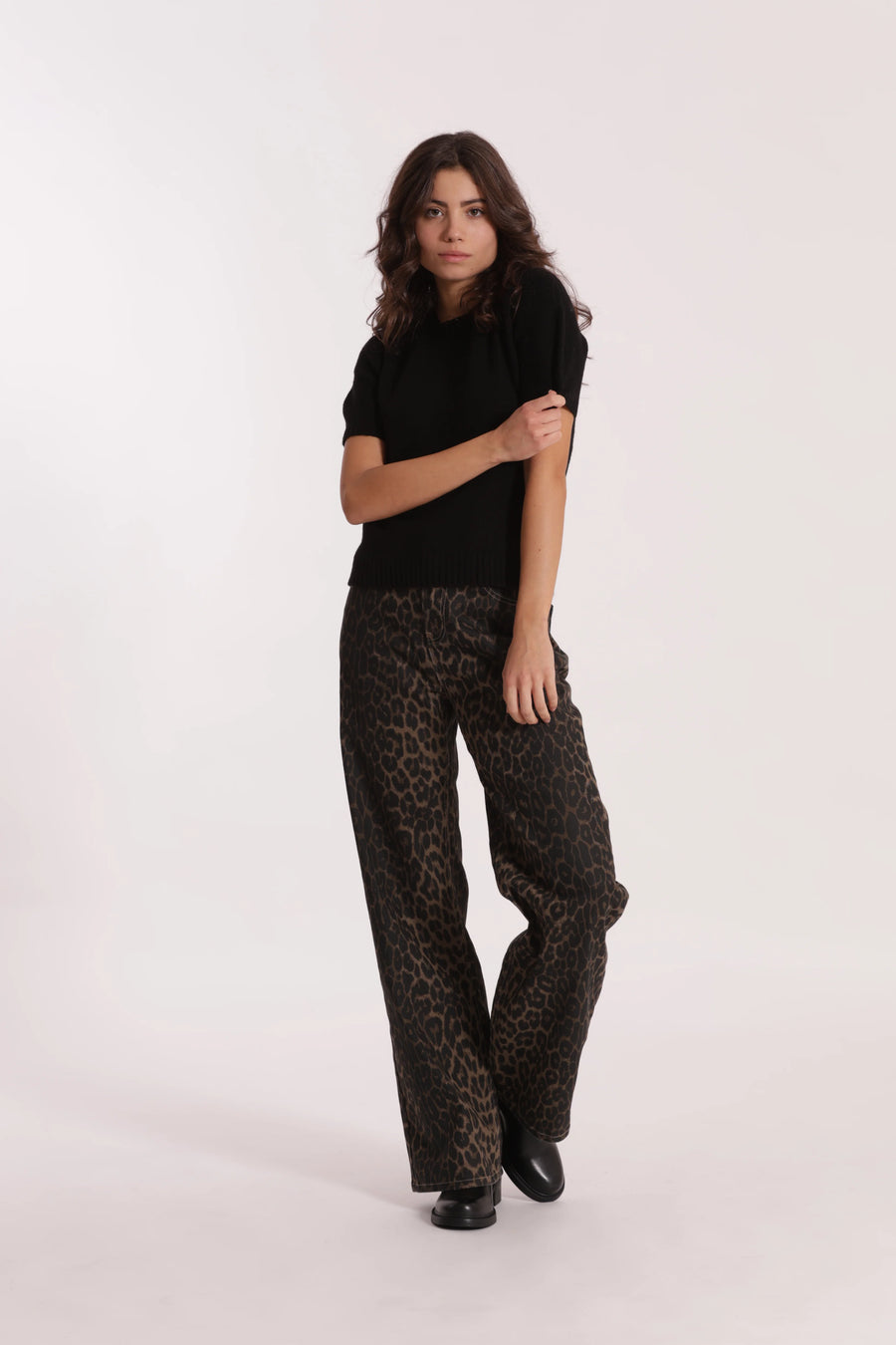 Jeans Wide Leg Leopardato Mimi Muà