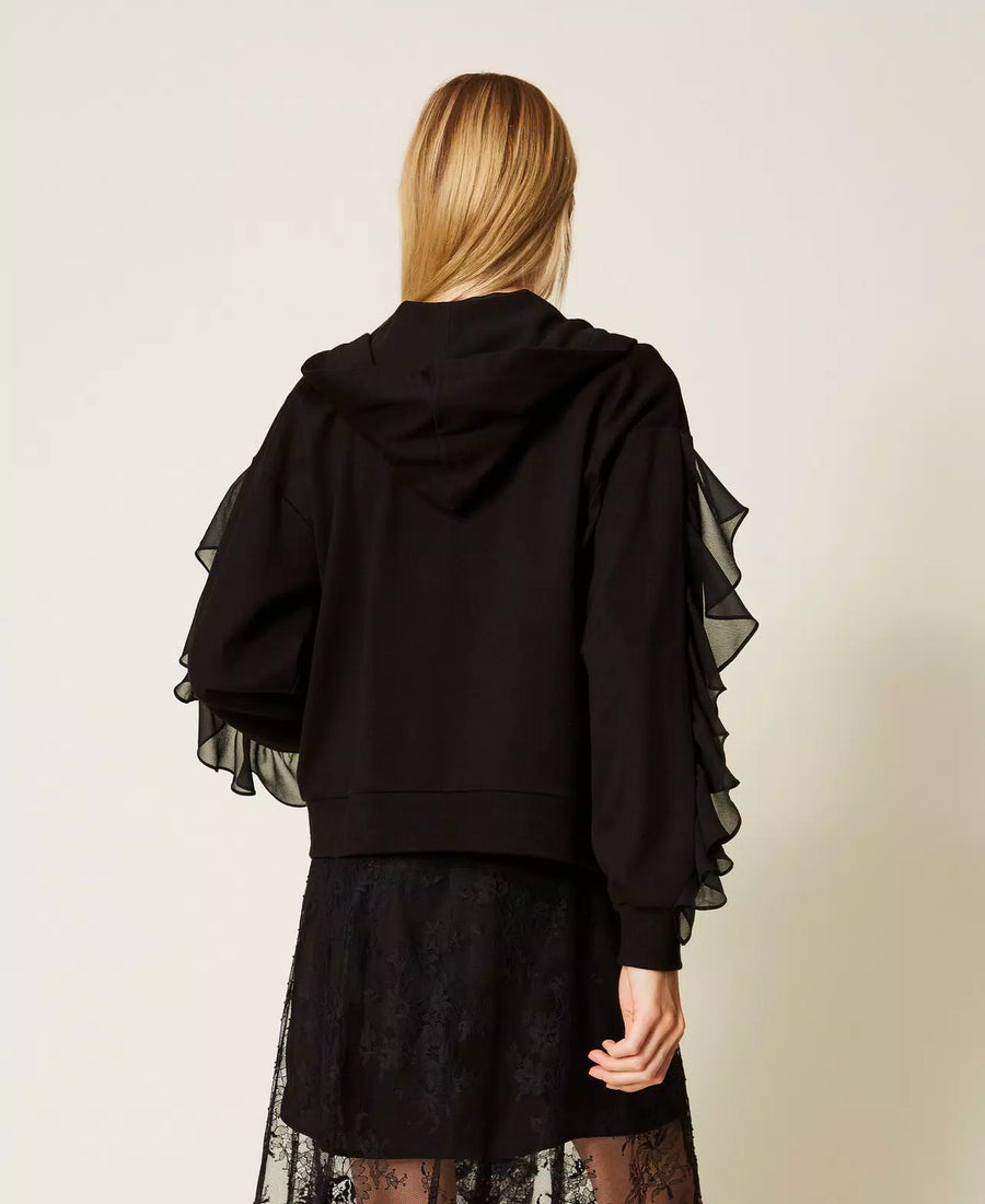 Felpa Twinset con Volant in Georgette