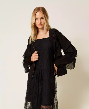 Felpa Twinset con Volant in Georgette