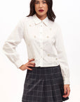 Camicia Crop con Perle e Strass