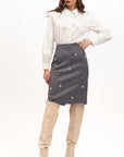 Camicia Crop con Perle e Strass