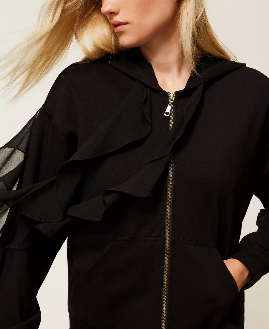 Felpa Twinset con Volant in Georgette