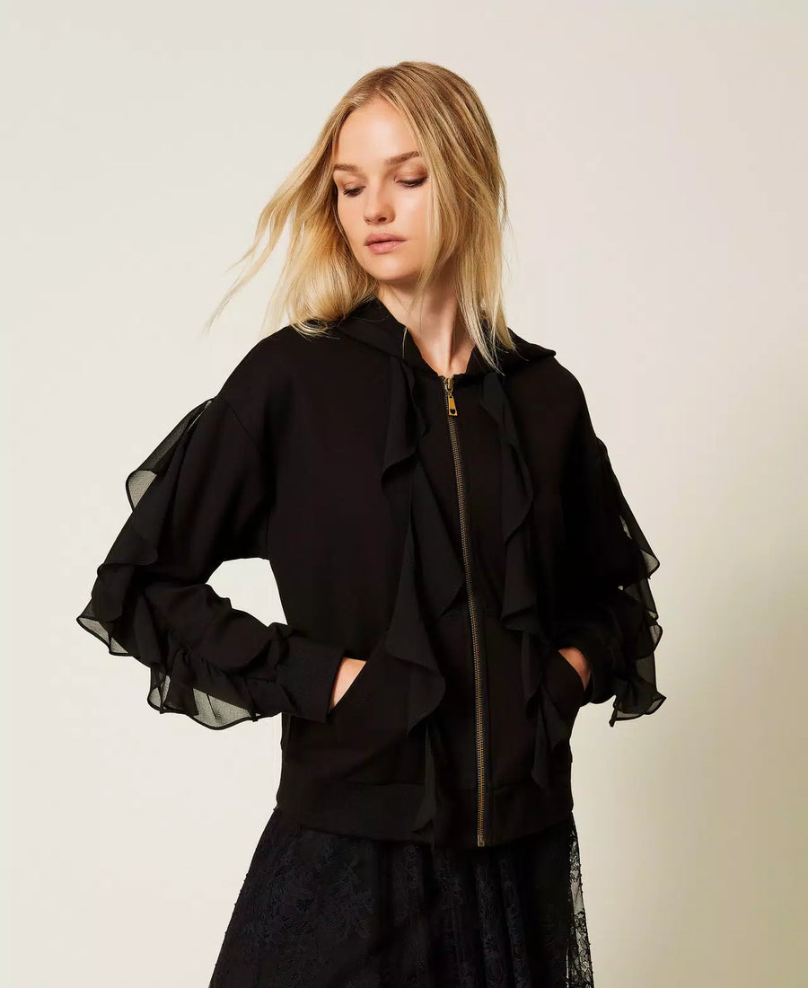 Felpa Twinset con Volant in Georgette