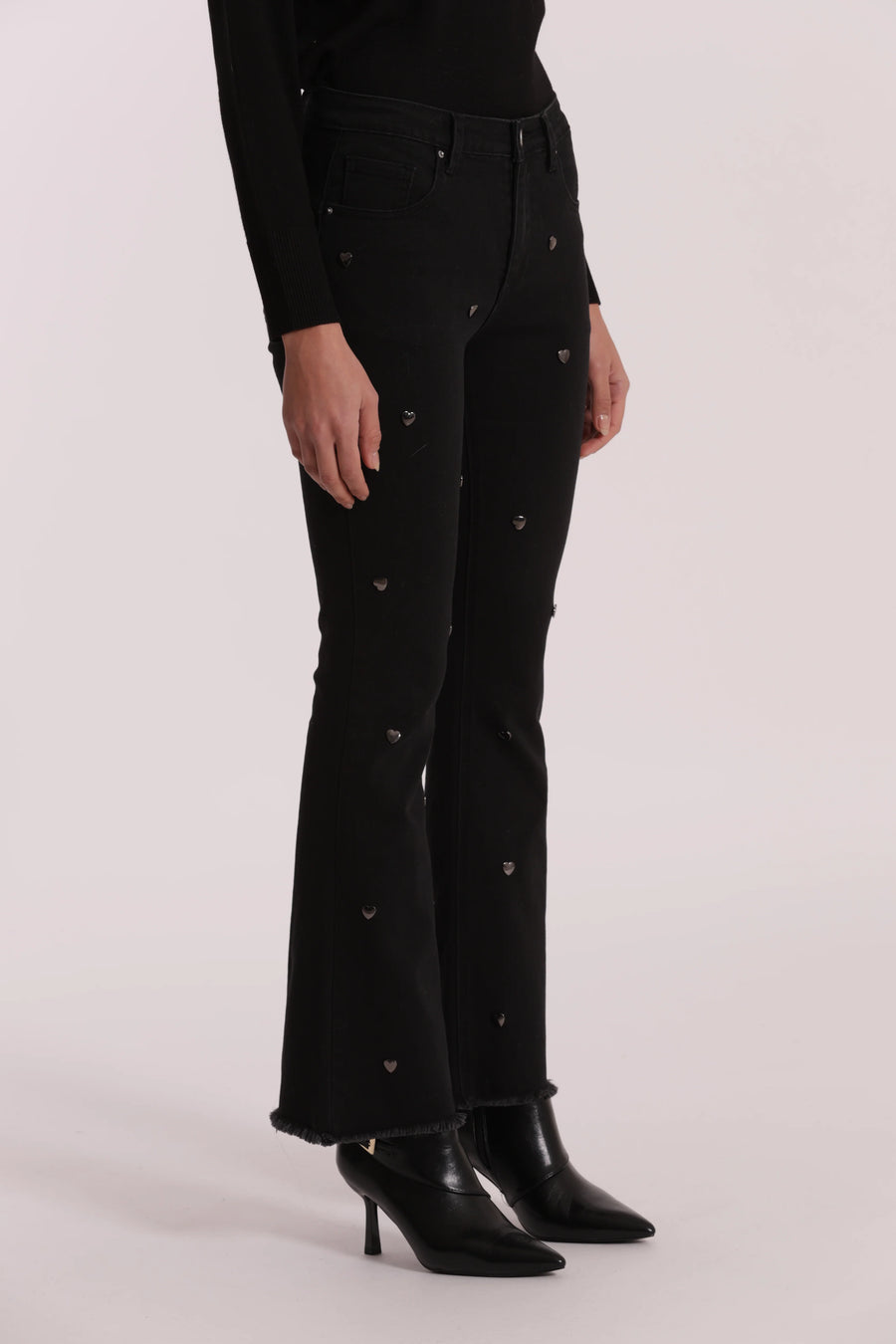 Jeans Flare con Borchie Cuore Mimi Muá