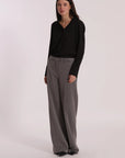 Pantalone Palazzo con Applicazione di Strass