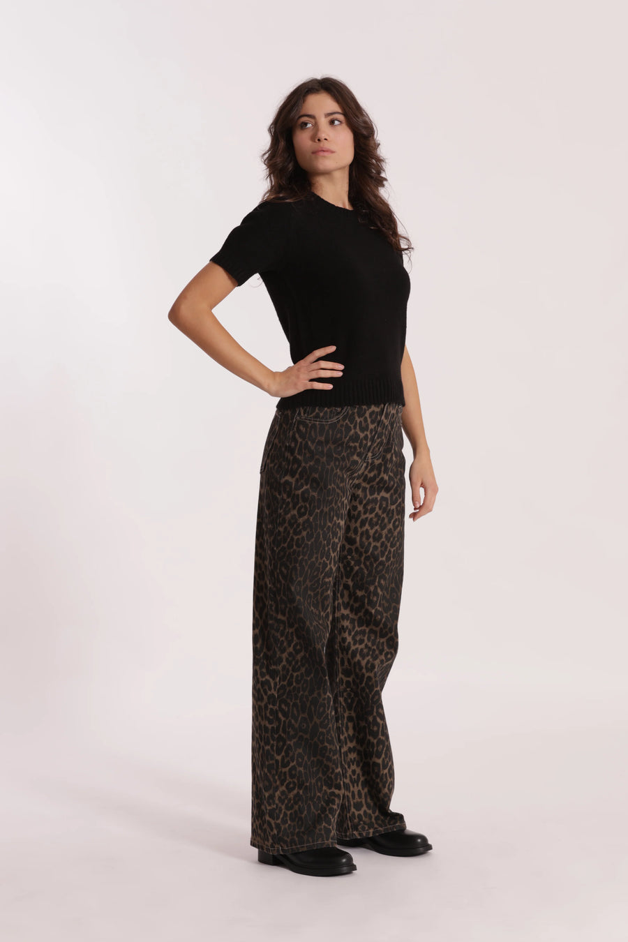 Jeans Wide Leg Leopardato Mimi Muà