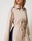 Trench TwinSet con retro plissé