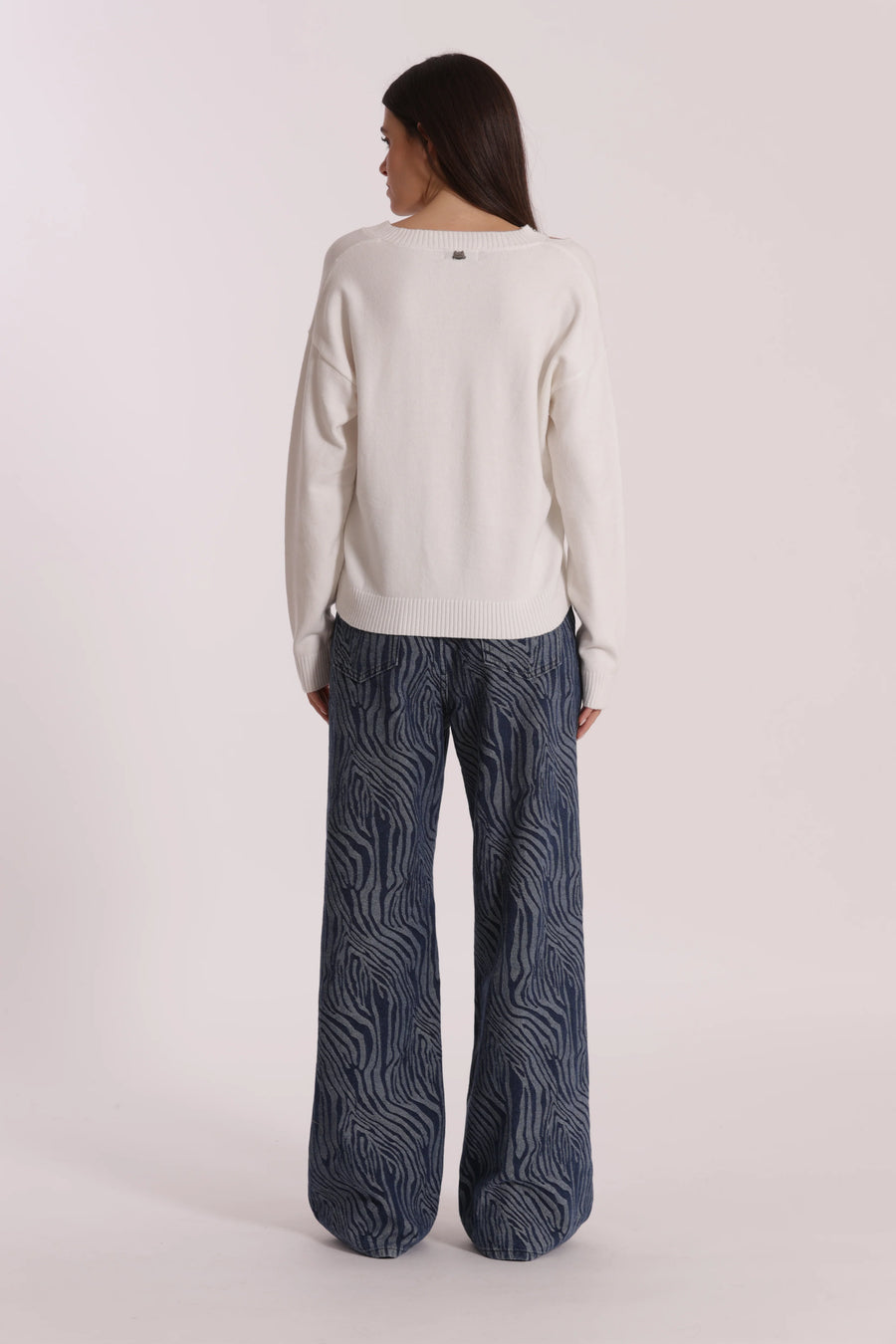 Jeans Palazzo in Jacquard Animalier