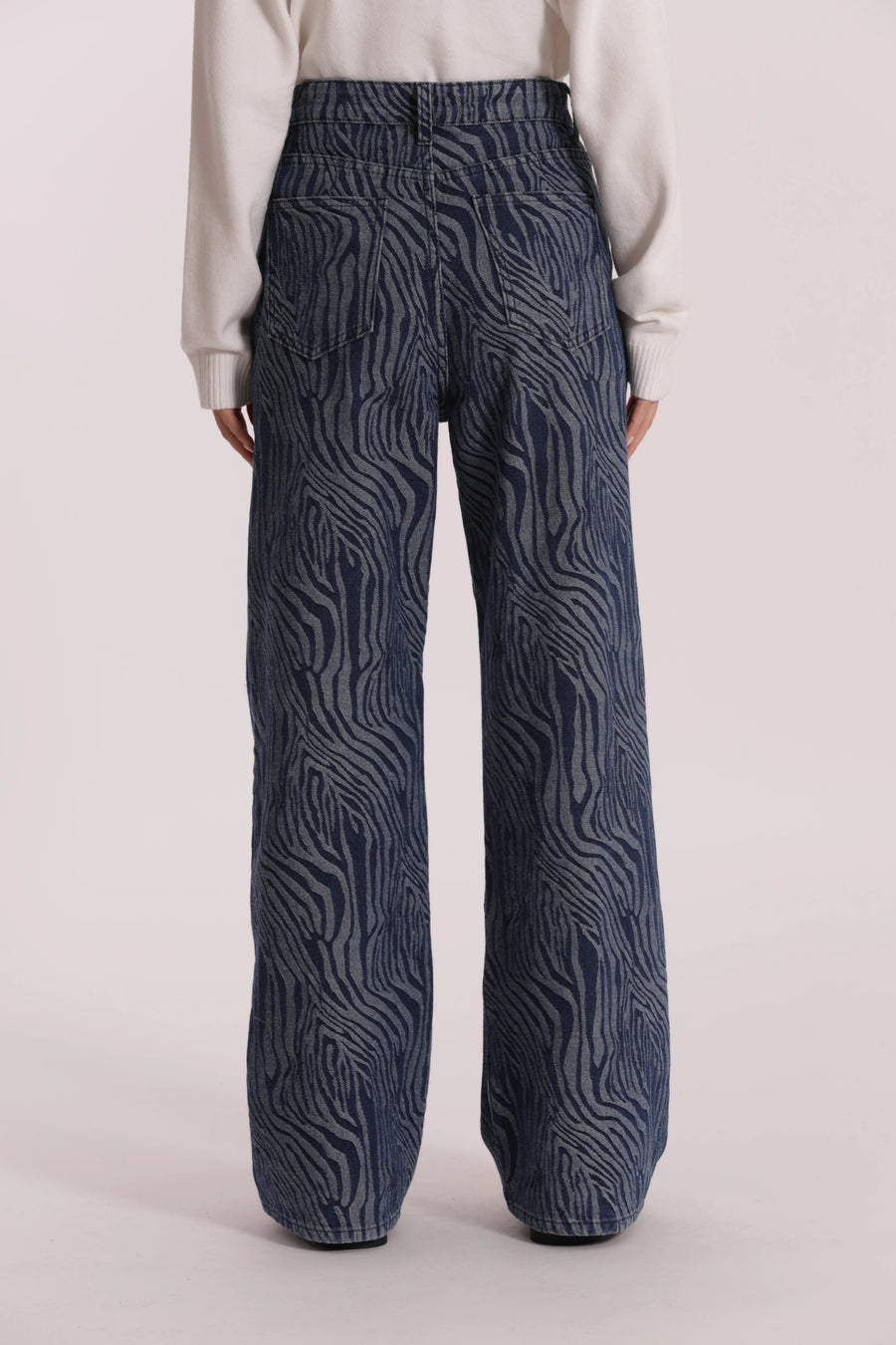 Jeans Palazzo in Jacquard Animalier