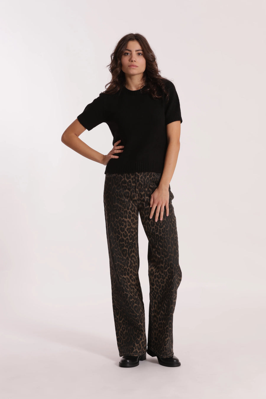 Jeans Wide Leg Leopardato Mimi Muà