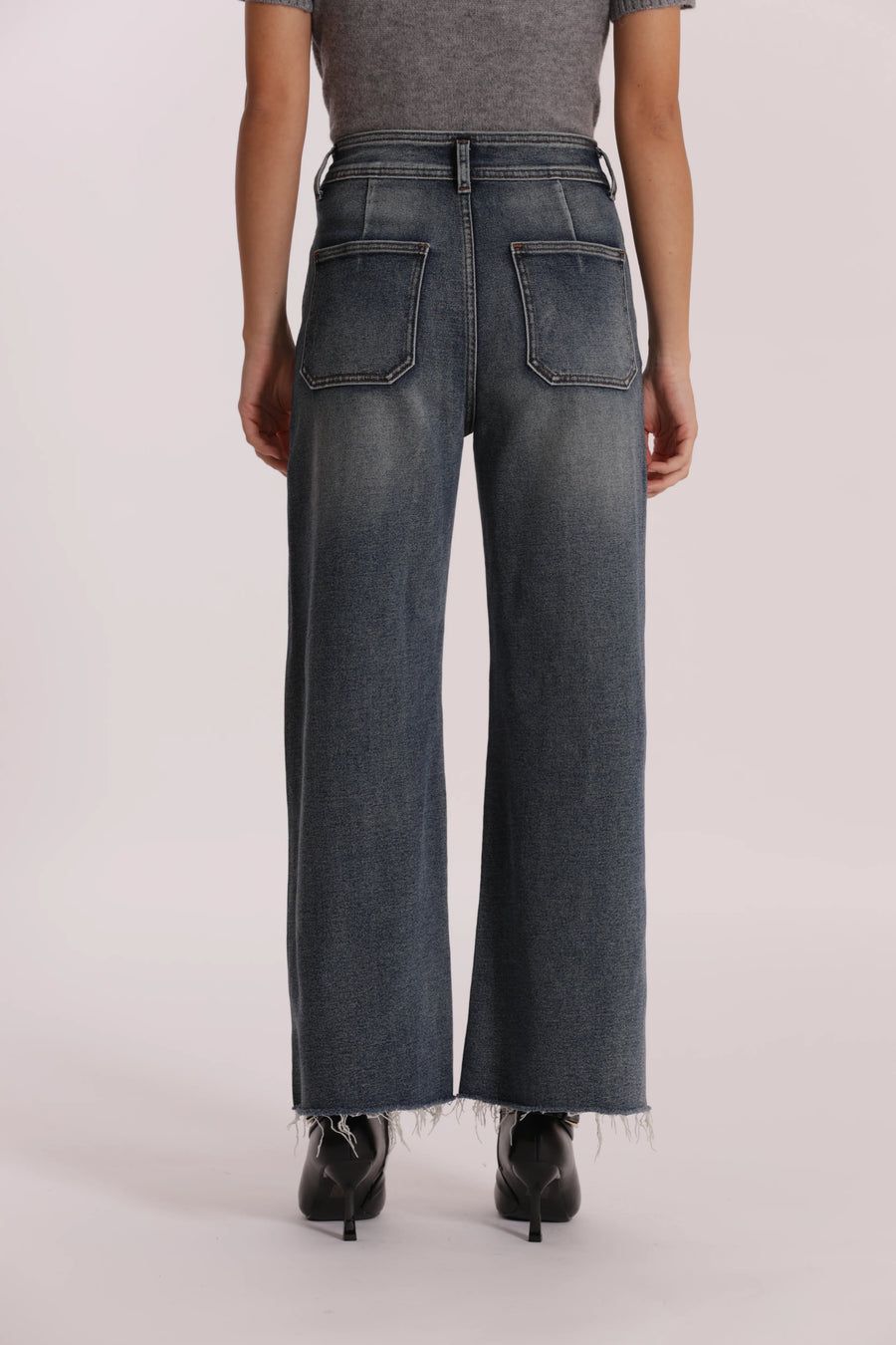 Jeans Wide Leg Cropped con Cuori Mimi Muà