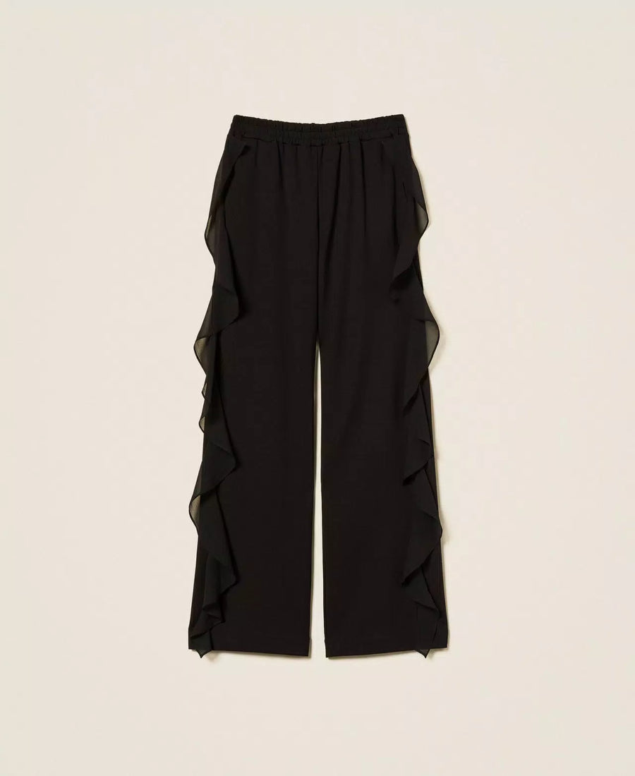 Pantaloni Twinset con Volant in Georgette