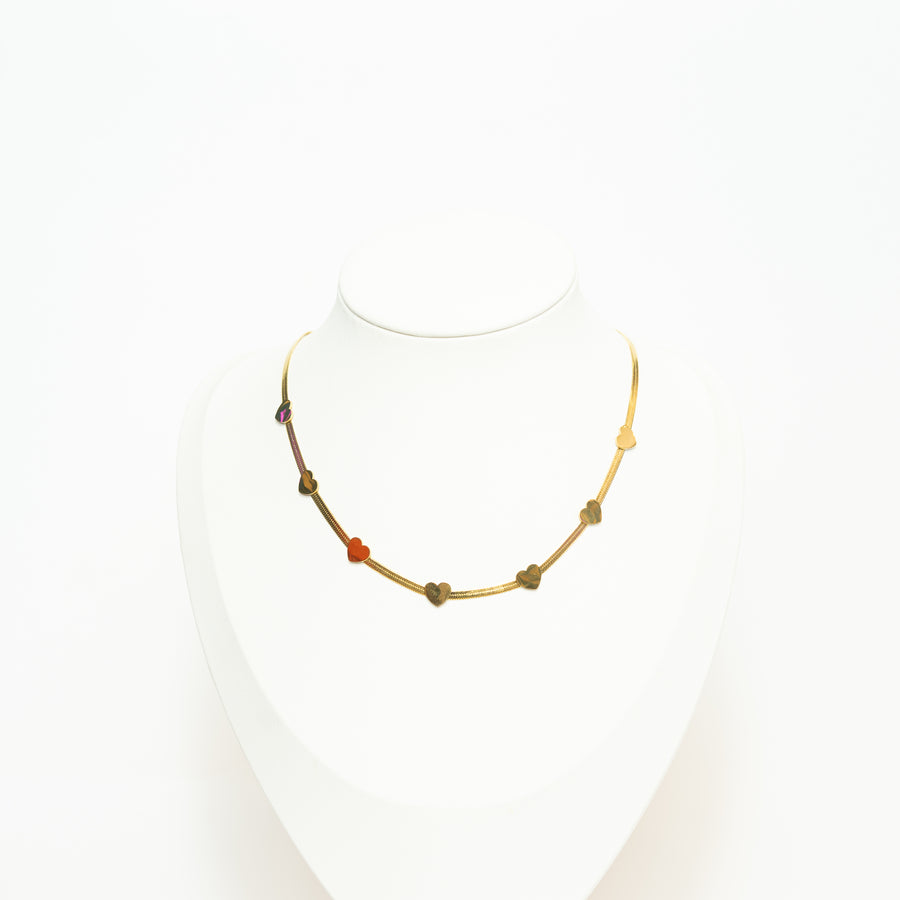 Snake Cuori Necklace Gold