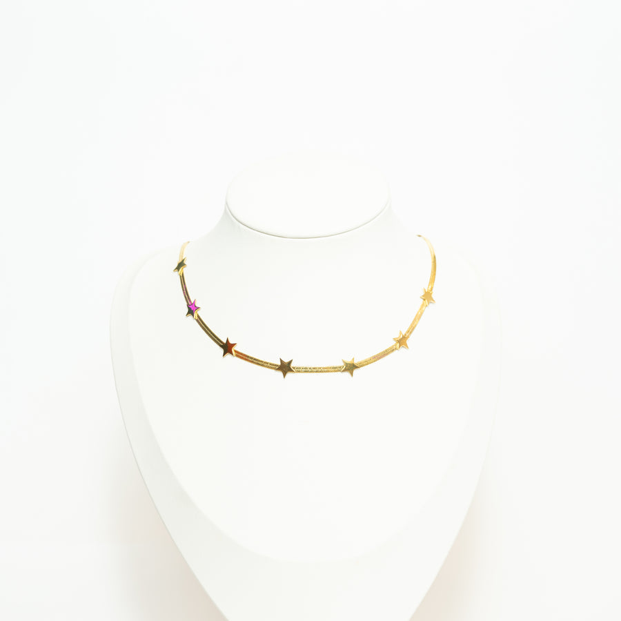 Snake Stelle Necklace Gold