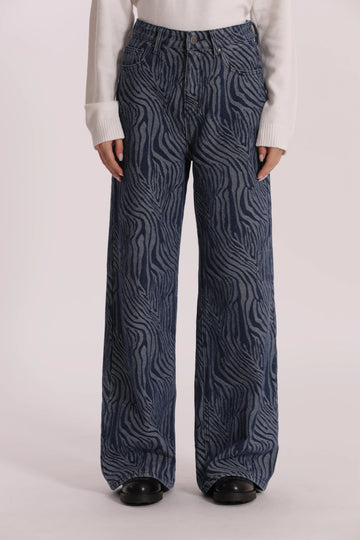Jeans Palazzo in Jacquard Animalier
