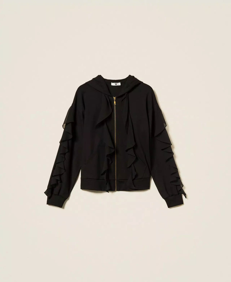Felpa Twinset con Volant in Georgette